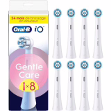 Oral-B Lot De 8 Brossettes De Rechange Gentle Care, AUTHENTIQUES, Blanches, Brossage Le Plus Doux, Conviennent Aux Gencives Sensibles, Brossette Ronde Pour Les Brosses A Dents Electriques Oral B iO