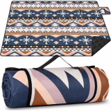 Cirulli XXL Couverture Pique Nique imperméable 200x200 cm, Design Boho,Couverture de Pique-Nique Grande pour Les activités en Plein air comme la Plage, Le Camping, Facilement Pliable et Lavable