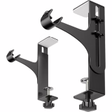 Set of 2 No-Drill Curtain Rod Brackets - For Roller Shutter Box 14–24 cm - Rod Ø20–28 mm - Adjustable Metal Curtain Rod - Easy, Stable and Tool-Free Installation