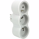 LEGRAND - Fiche Multiprise Triplite - 3 Prises Frontales avec Terre - Positionnement Horizontal - Sécurité Enfant Intégrée - Blanc et Gris Clair