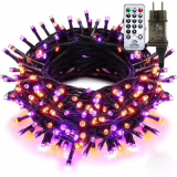 Auting Halloween Verlichtingsslinger - 25 m - 200 LED - Paars en oranje - Met afstandsbediening en timer - 8 modi - Waterdicht - Halloween Decoratie - Voor buiten, binnen en de tuin
