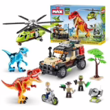 MAX Dino Adventure Dino Hunt (571 pieces) with building blocks, suitable for children aged 5 and up, for building vehicles and much more