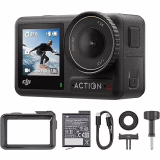DJI Bundle Osmo Action 4 Essential - Waterproof Action Camera 4K/120 FPS with 1/1.3 Inch Sensor, Stunning Low-Light Images, D-Log M 10-Bit Colors, Extended 1770 mAh Battery