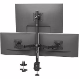 BONTEC Support Ecran PC 3 Ecran, Support Triple Écran pour Un Écran de 32 Pouces et Deux Écrans de 27 Pouces, Bras Ecran PC avec Réglage Comple, Supporte jusqu'à 10kg