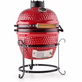 Klarstein Kamado Ceramic Barbecue Grill (Slow cooking, grilling, built-in thermometer, cooking from 50°C to 425°C, low charcoal consumption) - red