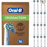 Oral-B Cross Action elektrische tandenborstelkoppen, set van 16 vervangkoppen voor Oral-B elektrische tandenborstels, schuine haren die zich aan elke tand aanpassen voor een grondige reiniging