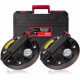 TQPXZO Lot de 2 ventouses pour verre de 20,32 cm avec manomètre, cric de carrelage - Charge maximale : 230 kg - Pour carrelage, verre, stratifié - Avec boîte à outils portable
