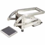 LA BONNE GRAINE – Professional Household French Fry Cutter with Suction Cup – Stainless Steel – Manual Vegetable Cutter – 2 Blades of 10 mm and 8 mm