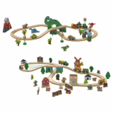 Set de chemin de fer en bois dino parc ou ferme Playtive
