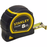 Stanley Tylon Tape Measure (8 m, Tylon polymer coating, sliding hook, plastic case) 1-30-657