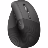Logitech Lift Ergonomic Vertical Wireless Mouse, Bluetooth or Logi Bolt USB Receiver, Silent, 4 Buttons, Compatible with Windows/macOS/iPadOS, Laptop, PC - Graphite