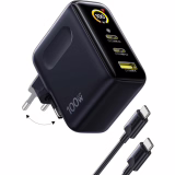 Baseus Picogo AI 100W USB-C Charger, Smart Screen and Touch Control, 3-in-1 Fast Charging, Advanced GaN Power Adapter, Compatible with MacBook, iPhone 17/16/15/14, Pixel and More