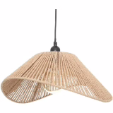 Atmosphera - Myha Beige D45 cm Pendant Light - Bulb Not Included E27 40W - Woven Paper, Adjustable Height - For Living Room, Bedroom, Kitchen, Office