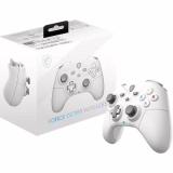 MSI FORCE GC300 WIRELESS WHITE Manette gaming pour PC - 2.4 GHz, Bluetooth, USB Type-C vers A - filaire/sans fil, batterie Li-ion 600mAh (20h), D-Pad interchangeable, deux moteurs à vibration