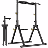 DH FitLife Power Tower pliable Station de dips | Barre de traction autonome jusqu'à 150 kg avec barres de dips et supports pour haltères | Station de musculation | Rack pour salle de sport à domicile
