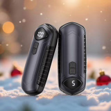 Set of 2 Rechargeable Hand Warmers - Portable Electric Heater 6000 mAh - Pocket Size - Ultra Light and Thin - 5 Heating Levels up to 55°C - Perfect for Camping