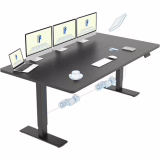 FLEXISPOT Standing Desk 180 x 80 cm with 2 Powerful Motors, Stable Electric Height-Adjustable Desk, Table with Memory Function (Black + Black)