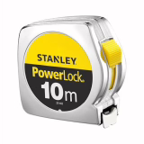 STANLEY 1-33-442 Mesure 10 M X 25 Mm Powerlock Classic Fabriqué En France - Ruban Large - Revêtement Mylar Et Blade Armor - Crochet 3 Rivets - Boitier Abs Antichocs - Blocage De Ruban