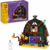 LEGO Grange d'Halloween – Kit de construction avec jouets pour enfants, une minifigurine de squelette et des accessoires effrayants comme une chauve-souris et des lumières – Cadeau créatif pour les garçons et les filles de 8 ans et plus – 40721