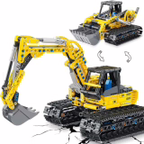 2 in 1 Graafmachine & Bulldozer Technic, 399PCS Bouwset voor Jongens 6-12+ Jaar, Technisch Speelgoed, STEM Bouwblokken Educatief Cadeau voor Kinderen
