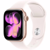 Apple Watch Series 11 [GPS 42 mm] Smartwatch met Roze Goud behuizing en Lichtroze Sportband. Slaapscore, Activiteitenmonitor, Gezondheidsmonitoring, Altijd aan scherm