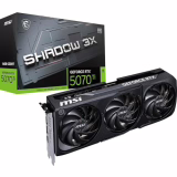 MSI NVIDIA GeForce RTX 5070 Ti 16G Shadow 3X OC Graphics Card - 16 GB GDDR7 (28 Gb/s/256 Bit), PCIe 5.0, Triple Fan (3X TORX 5.0 Fans) - HDMI 2.1b x 1, DisplayPort 2.1b, SFF Ready