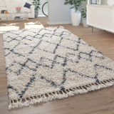 Paco Home Tapis Salon, Chambre/Poils Longs Shaggy Motifs Coloris Et Tailles Variés, Dimension:120x170 cm, Couleur: Crème 13