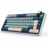 RK ROYAL KLUDGE R75 Clavier Gamer Tir Mode Gasket Mounted, sans Fil Mécanique RVB, AZERTY Français avec Knob, TKL 75% Hot Swap QMK/Via, PBT Keycaps, Creamy Switch