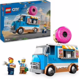 LEGO City Le Food-Truck de Donuts - Véhicule Mobile pour garçons et Filles dès 5 Ans avec Machine à café et Caisse enregistreuse - Minifigurines de Marchand et de cliente - Idée Cadeau Amusante 60452