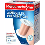 MERCUROCHROME - Sparadrap Prévention Ampoules - Protège des frottements - Découpe sans ciseaux - Micro-aéré pour laisser la peau respirer normalement - Retrait sans laisser de traces