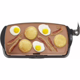 bella Plaque de cuisson électrique et grill plat avec grande surface de cuisson antiadhésive et sonde amovible pour œufs, tortillas, crêpes et plus encore, 26,7 x 50,8 cm, Copper