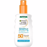 GARNIER Ambre Solaire Sensitive Expert+ - Spray Protection Solaire FPS 50+ - Protège des UVA, UVB Et UVA Longs - Résiste à L'eau - Enrichi en Céramides - Tous Types de Peaux - 150 ml