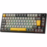 EPOMAKER Ajazz AK820 Pro ISO-FR Clavier Mécanique sans Fil AZERTY, Écran & Bouton Rotatif, 2.4G/BT/USB, Rétroéclairage RVB, Gasket Crémeux, Clavier Gaming 75% Disposition Française pour Win/Mac/PC
