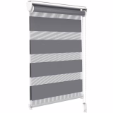 vounot Store Enrouleur Jour Nuit Tissu Double avec ou sans Perçage 50x150cm Protection de Votre Vie Privée Rideau pour Fenêtres et Portes Store Chambre Facile à Installer avec Clips Gris
