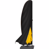 Housse Parasol Déporté en Tissu Oxford 420D imperméable avec Fermeture éclair - 2,7 m à 3,4 m - Noir