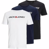 T-shirt met ronde hals JACK & JONES voor heren, logo Jjecorp, korte mouwen (set van 3)
