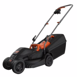 Tondeuse électrique Black+Decker de 1000 W, largeur de coupe 32 cm, 3 hauteurs réglables et bac à herbe de 35 L