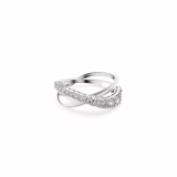 Swarovski Hyperbola Collectie Ring, Wit, Rhodium gecoat