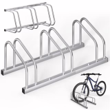 Monzana Fietsenrek voor 3 fietsen, 37cm afstand tussen wielen, 30-65mm bandbreedte, roestvrijstalen zelfborgend, vloer- of muurmontage