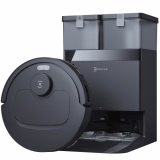 ECOVACS DEEBOT T30e Omni Saugroboter avec fonction de brosse, 25.000 Pa, OZMO Turbo 2.0 Wischen, ZeroTangle 3.0 Anti-Verheddern, Triple-V-Hauptbürste, Station OMNI, 75°C Moppwäsche, Noir