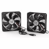 ELUTENG 2 in 1 USB Ventilateur de bureau 140mm, double USB, 3 vitesses réglables pour PS4/ordinateur portable/boîte TV/armoire AV/routeur