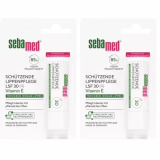 Sebamed Lippenstiftbescherming SPF 30 voor droge en gebarsten lippen, verzorgingsstick met plantaardige olie, zonder minerale oliën (verpakking van 2)