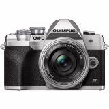 Olympus OM-D E-M10 Mark IV Micro Four Thirds Systeemcamera Kit, 20 MP sensor, elektronische telelens, 4K video, krachtige autofocus, Wi-Fi, zilver