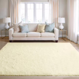 Tapis BEIMO Shaggy Tapis Chambre Moderne à Poils Longs et Moelleux, Grand Doux Tapis de Sol Pelucheux Dessous Antidérapant, Blanc Crème, 200x280cm