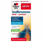 Doppelherz Sodbrennen akut + protect - Medizinproduit pour douleurs d'estomac acides, réflux gastro-œsophagien et sodbrennen - 20 Kautablettes à saveur de menthe
