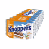 Knoppers Peanut – 8 x 25 g – Waffle filled with milk cream and almond cream, small salted almond pieces and chocolate
