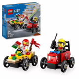 LEGO City Pizzalieferwagen vs. Löschauto - Jeu de voitures pour enfants à partir de 5 ans