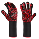Heat Resistant BBQ Gloves, Oven Gloves, Cooking Gloves - MILcea Outdoor BBQ Gloves, Red