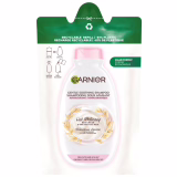 Garnier Vraies Merveilles Shampoing à la Lait de Haver Refill Multipack, avec -60% moins de plastique, recyclable, pour cheveux sensibles et peau tête sensible, 1x250ml