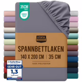 Lit de repos Utopia Bedding - Drap d'étireur 140x200cm - Gris - Microfibre polyesters garnie - Profondeur de sac : 35 cm
